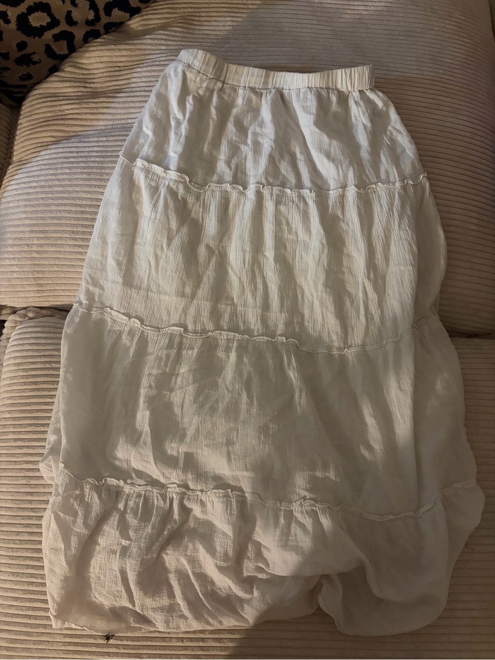 Edikted White Tiered Maxi Skirt